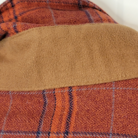 Men's Orvis Perfect Flannel Shirt Orange Plaid - L - Picture 6 of 15